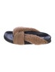 Emme Parsons Leather Faux Fur Trim Slides