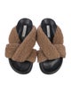 Emme Parsons Leather Faux Fur Trim Slides