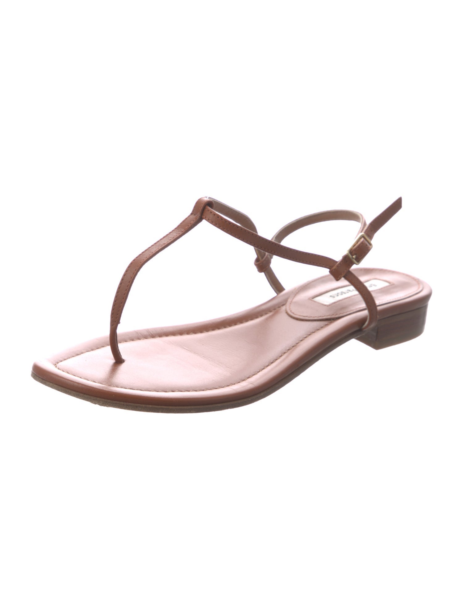 Emme Parsons Leather Cutout Accent T-Strap Sandals