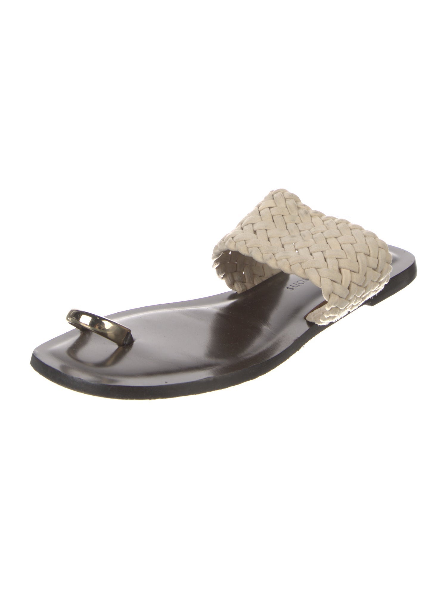 Emme Parsons Leather Braided Accents Slides