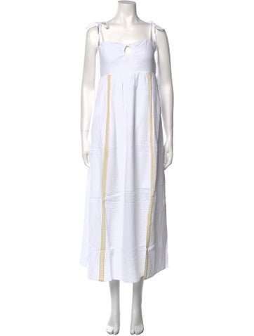 Emilia George Dresses Square Neckline Midi Length Dress M