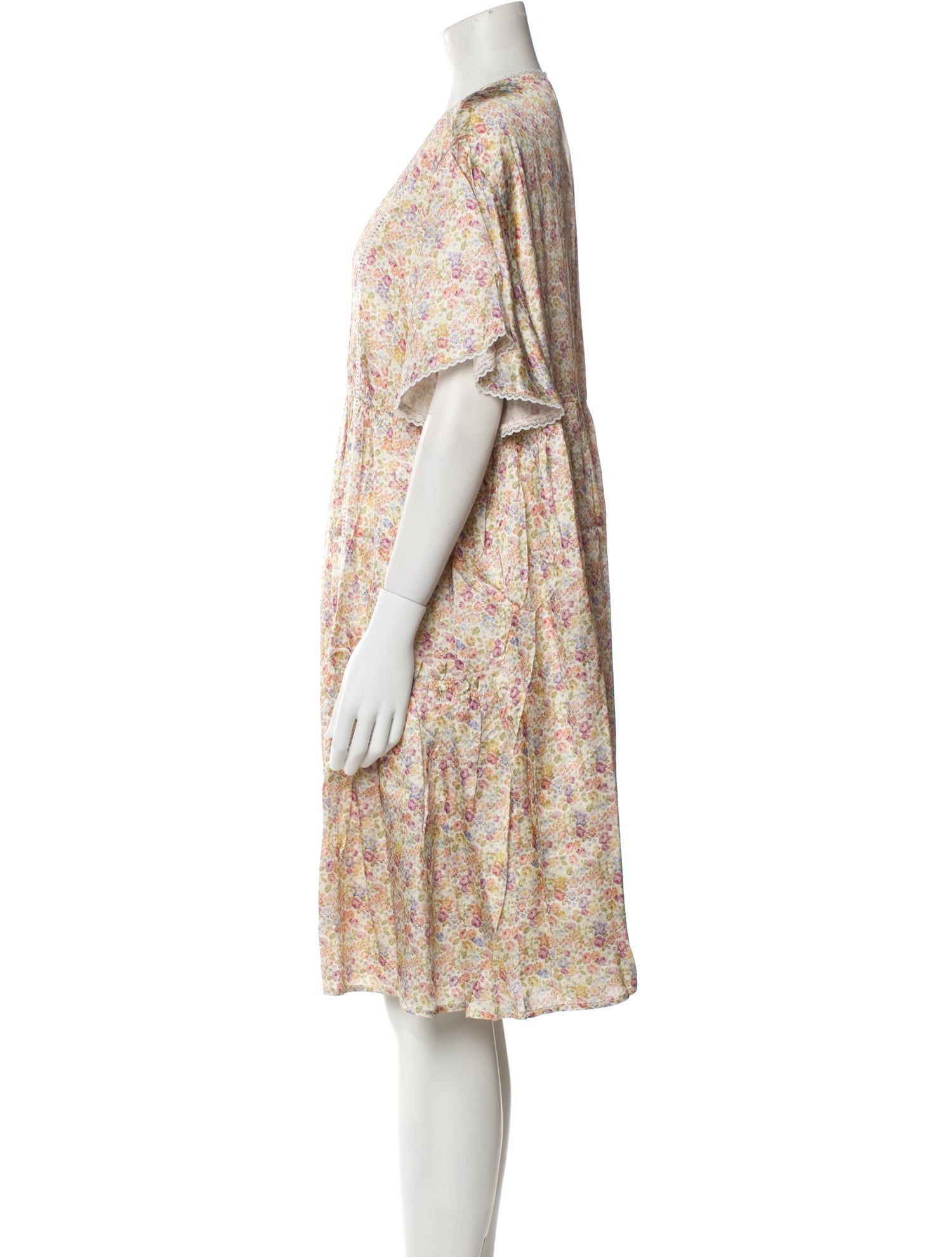 Emilia George Floral Print Knee-Length Dress w/ Tags