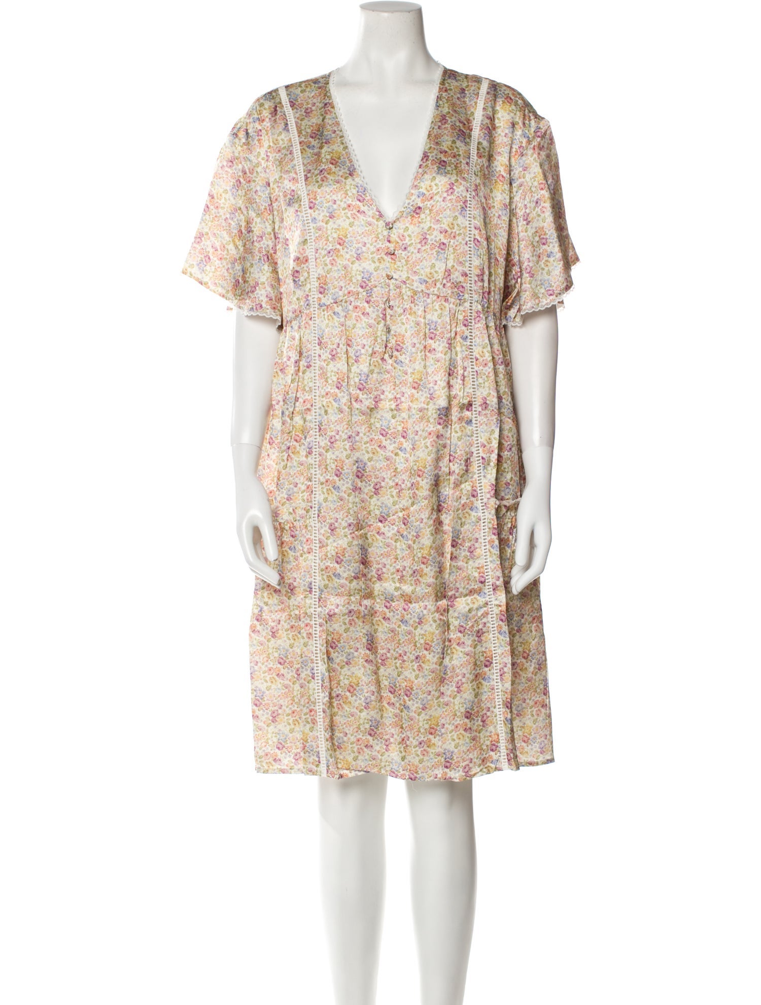 Emilia George Floral Print Knee-Length Dress w/ Tags