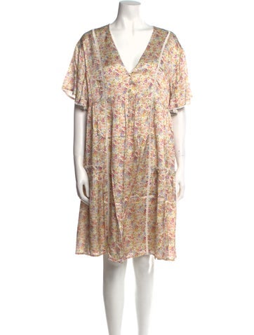 Emilia George Dresses Floral Print Knee-Length Dress XS