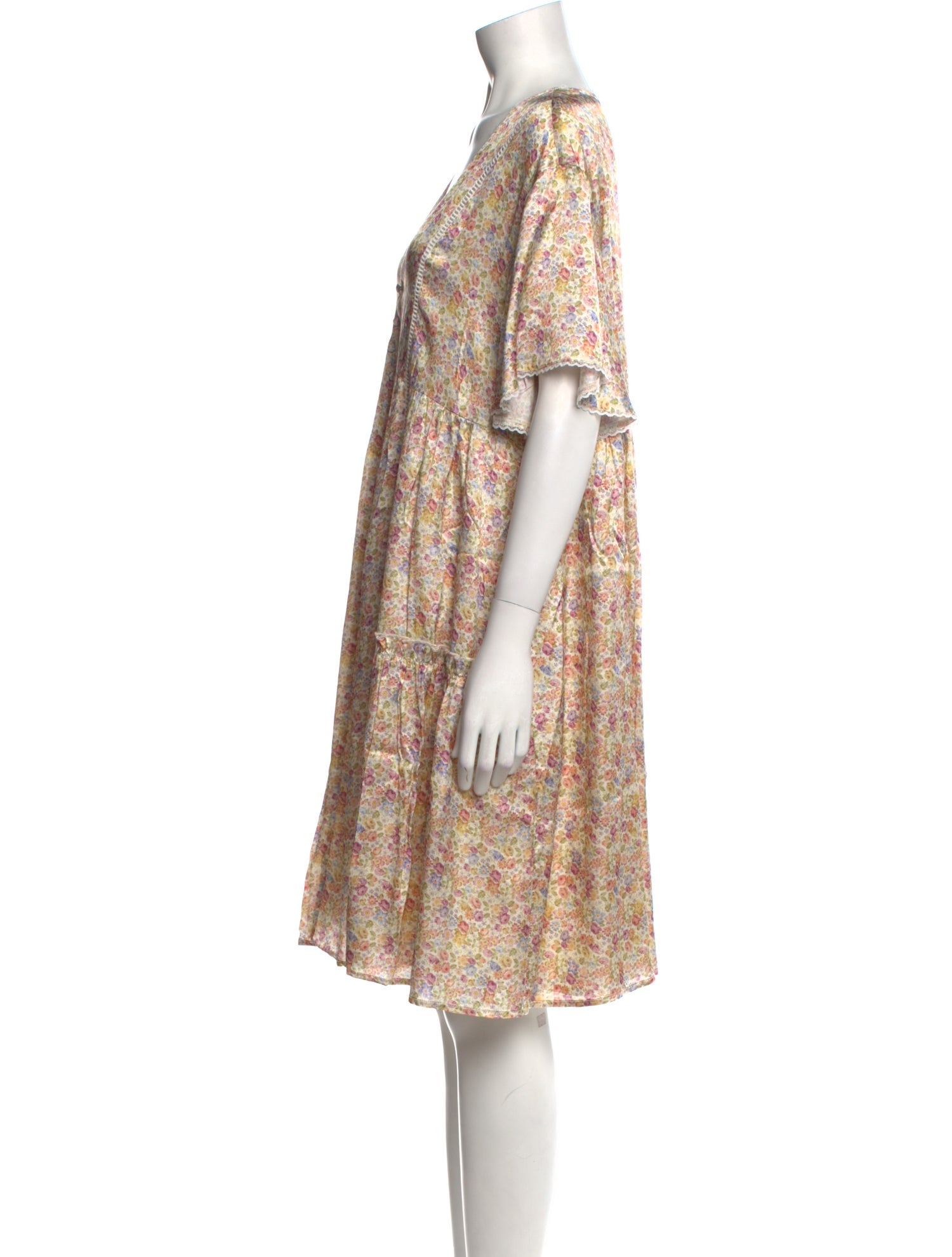 Emilia George Floral Print Knee-Length Dress w/ Tags