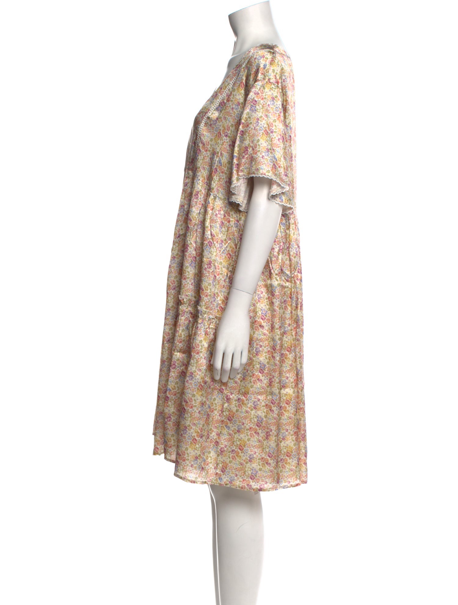 Emilia George Floral Print Knee-Length Dress w/ Tags