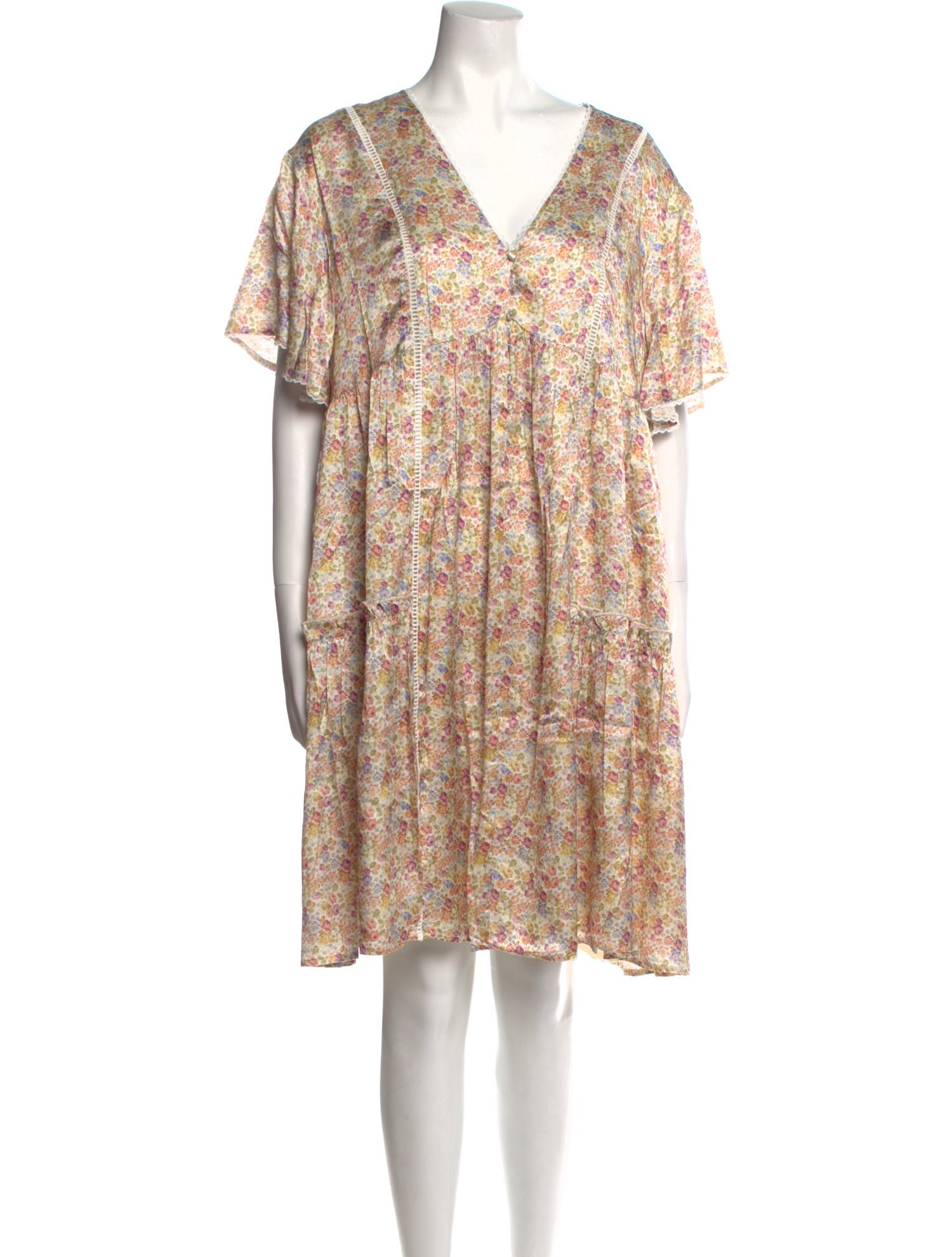 Emilia George Floral Print Knee-Length Dress w/ Tags