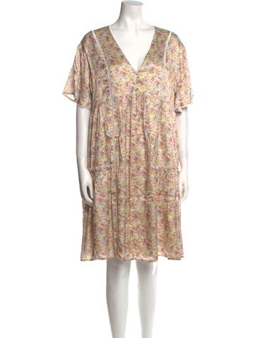 Emilia George Dresses Floral Print Knee-Length Dress M