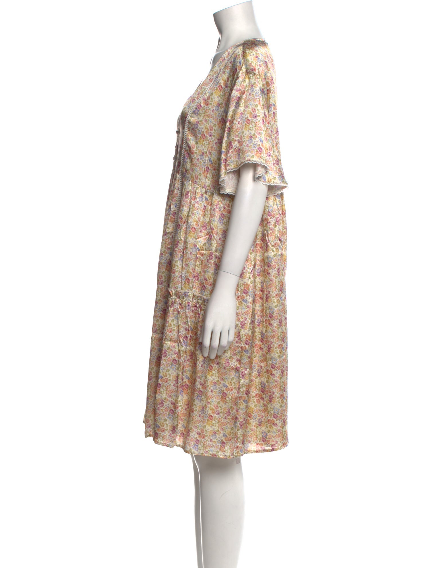 Emilia George Floral Print Knee-Length Dress w/ Tags