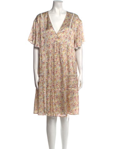 Emilia George Dresses Floral Print Knee-Length Dress XL