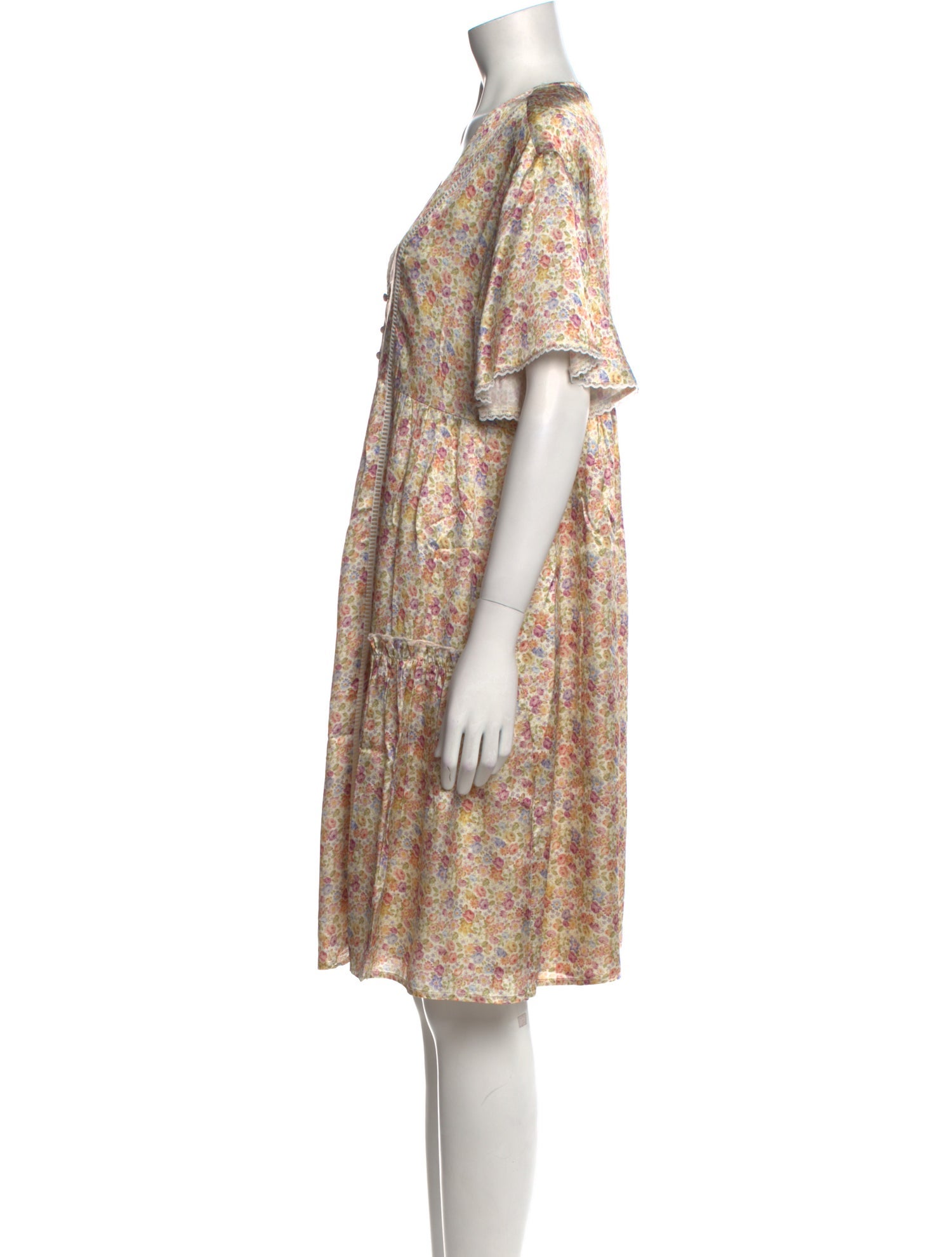 Emilia George Floral Print Knee-Length Dress w/ Tags