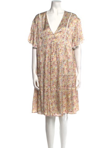 Emilia George Dresses Floral Print Knee-Length Dress S