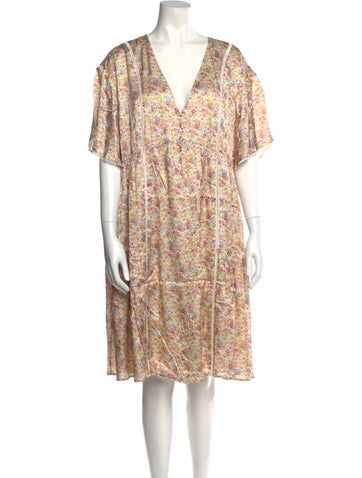 Emilia George Dresses Floral Print Knee-Length Dress L
