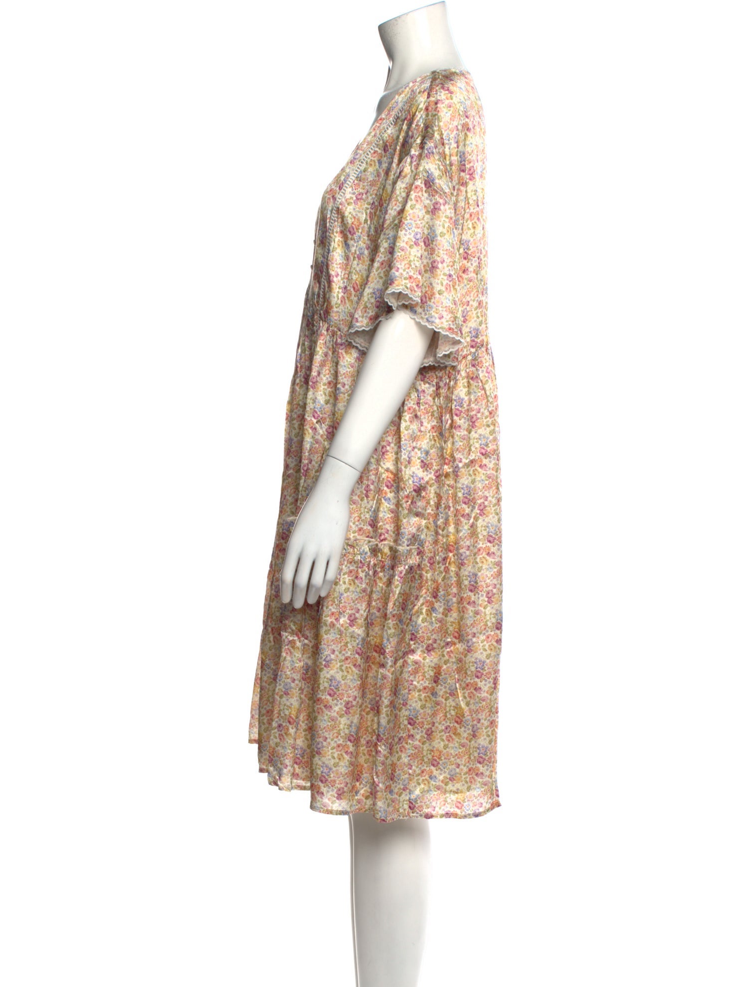 Emilia George Floral Print Knee-Length Dress w/ Tags