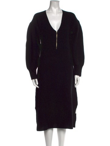 Emilia George Dresses V-Neck Midi Length Dress L