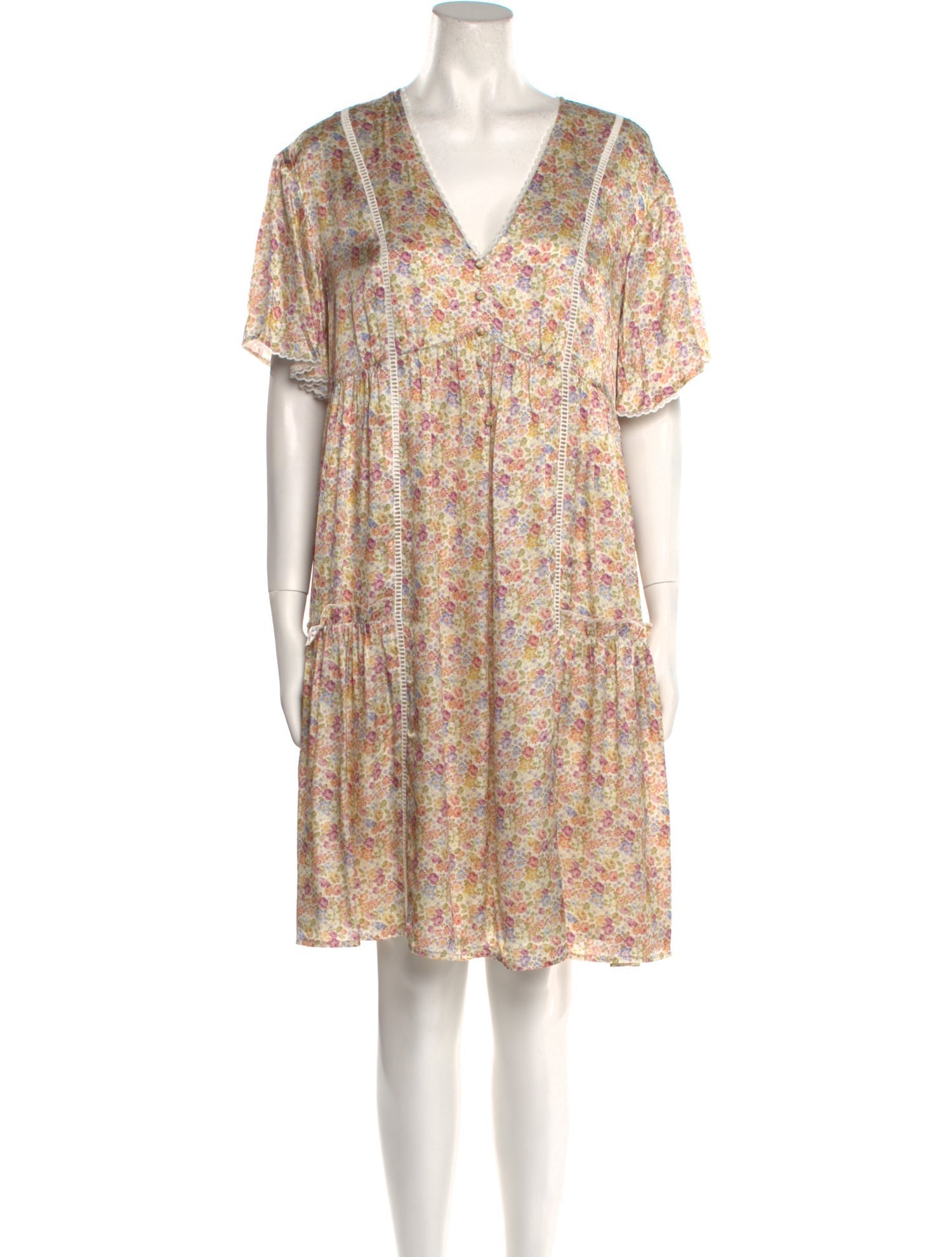 Emilia George Floral Print Knee-Length Dress