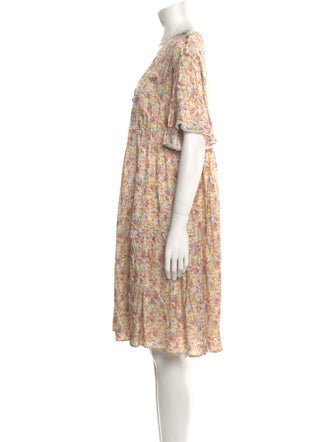 Emilia George Floral Print Knee-Length Dress