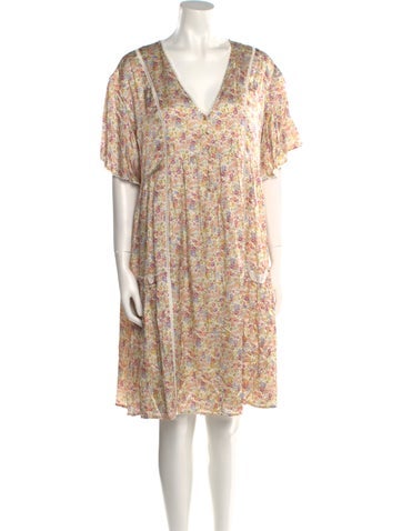 Emilia George Dresses Floral Print Knee-Length Dress M