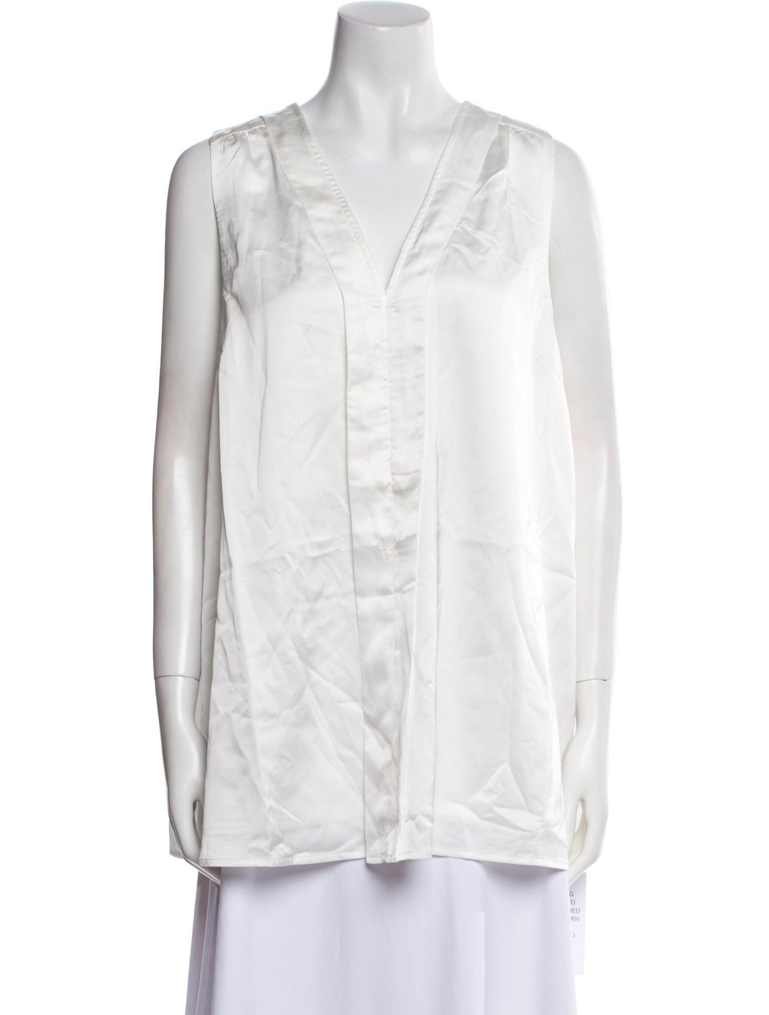 Emilia George V-Neck Sleeveless Button-Up Top