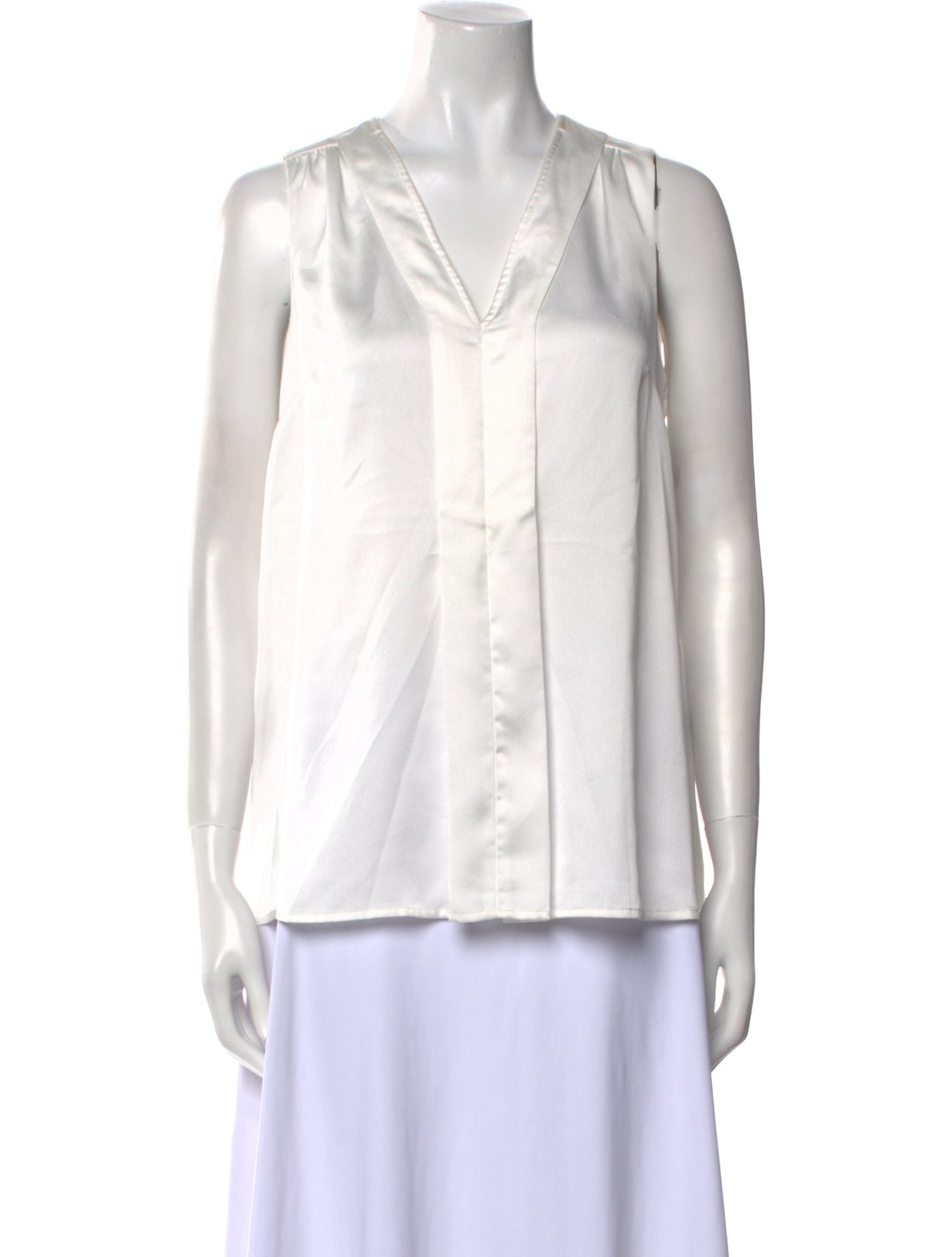 Emilia George V-Neck Sleeveless Button-Up Top