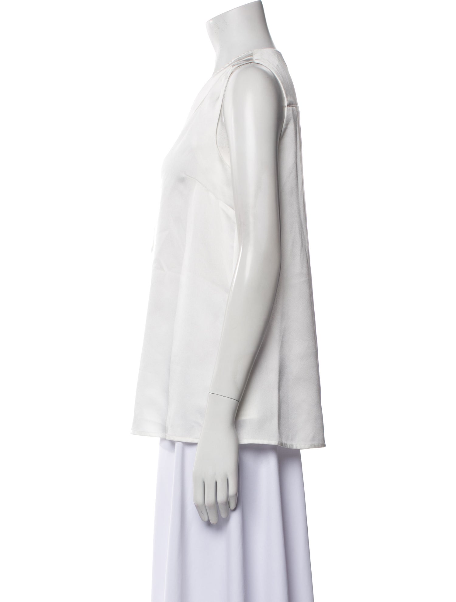 Emilia George V-Neck Sleeveless Button-Up Top