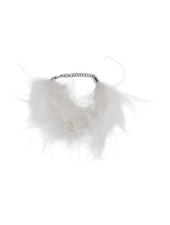 Alessandra Rich Alessandra Rich White Feather Choker