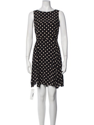 Pre-owned Laura Ashley Polka Dot Print Mini Dress In Black