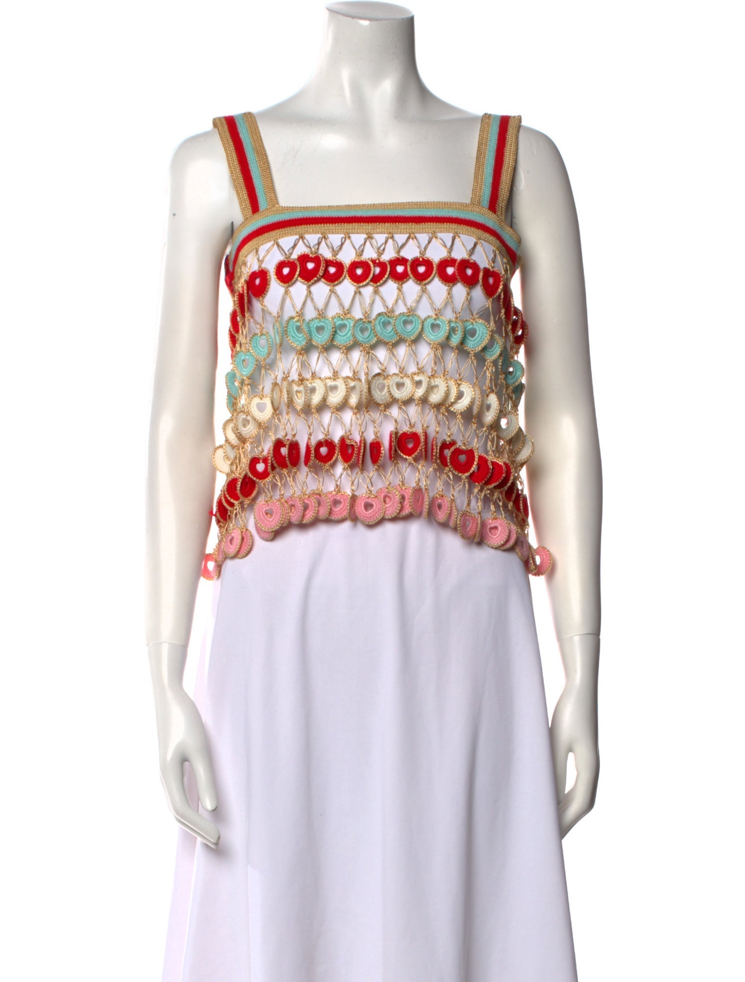 Emily In Paris x My Beachy Side Striped Square Neckline Crop Top