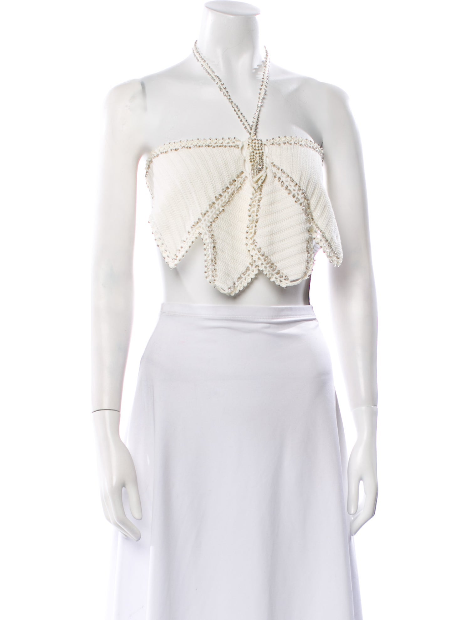 Emily In Paris x My Beachy Side Crochet Halterneck Crop Top