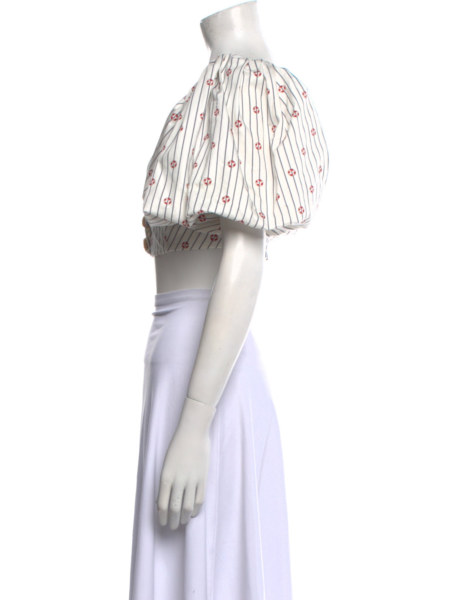 Emily In Paris x My Beachy Side Striped Square Neckline Crop Top