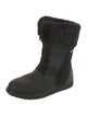 EMU Australia Leather Fur Trim Lace-Up Boots