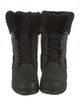 EMU Australia Leather Fur Trim Lace-Up Boots