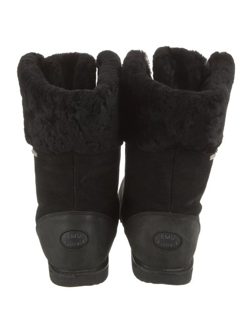 EMU Australia Leather Fur Trim Lace-Up Boots