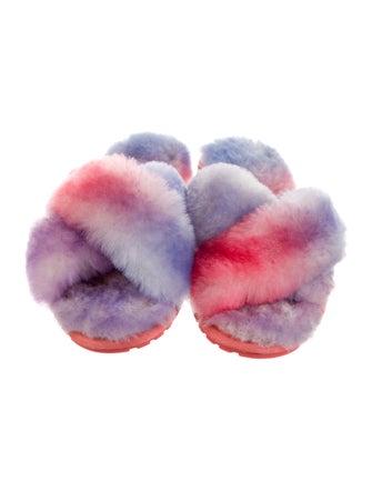EMU Australia Shearling Tie-Dye Print Slides