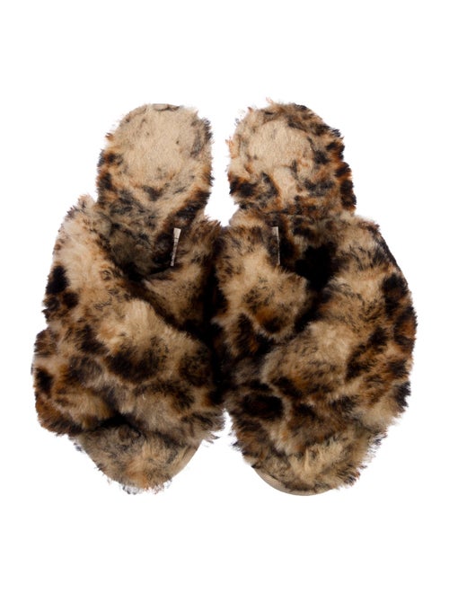 EMU Australia Shearling Animal Print Slides