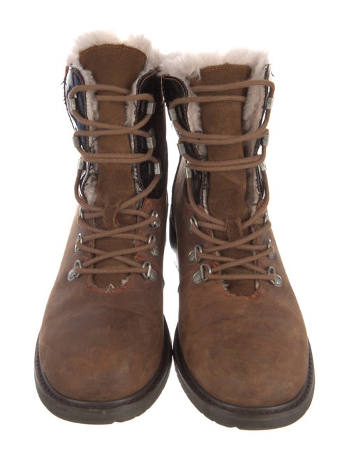 EMU Australia Leather Colorblock Pattern Combat Boots