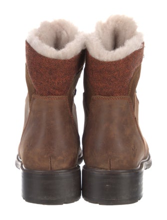 EMU Australia Leather Colorblock Pattern Combat Boots