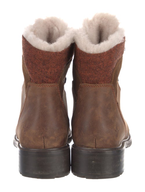 EMU Australia Leather Colorblock Pattern Combat Boots