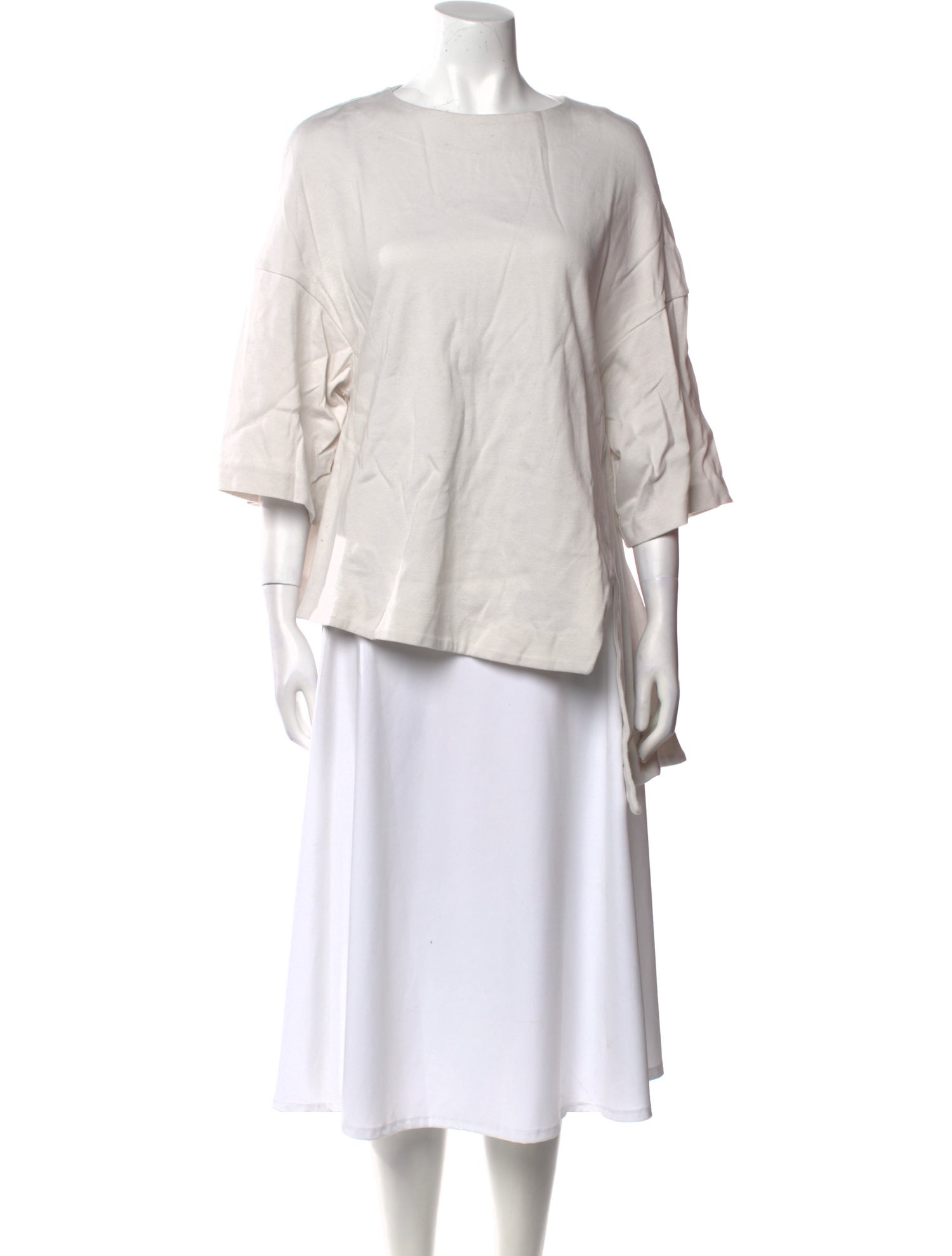 Enfold Bateau Neckline Three-Quarter Sleeve Blouse