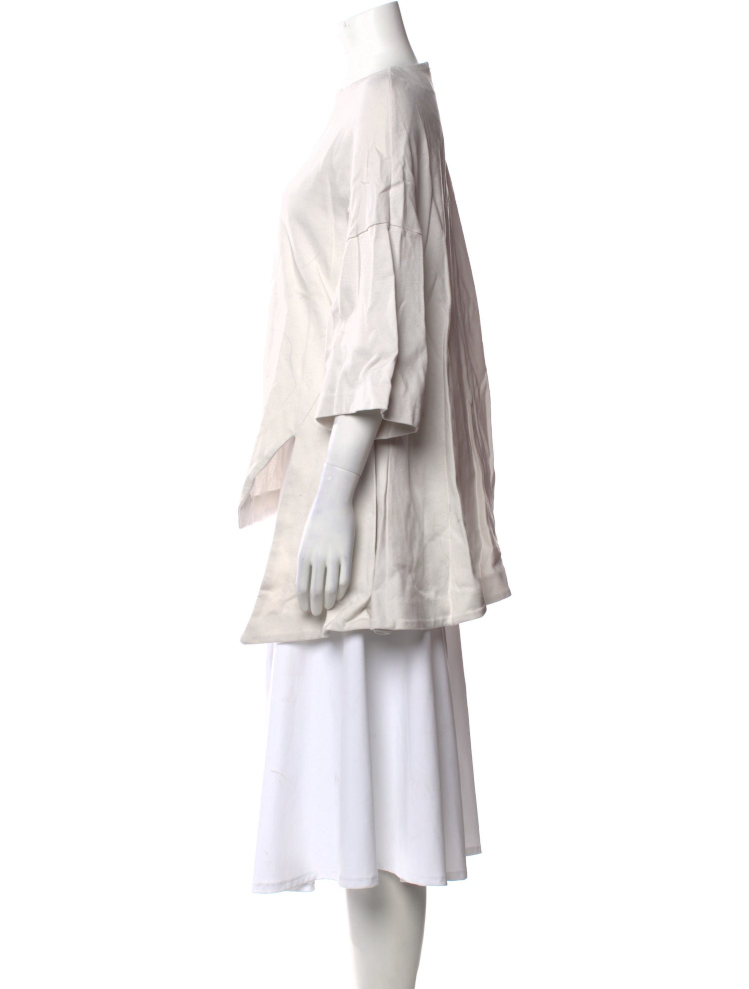 Enfold Bateau Neckline Three-Quarter Sleeve Blouse