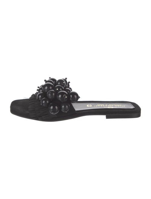 Elina Linardaki Suede Beaded Accents Slides