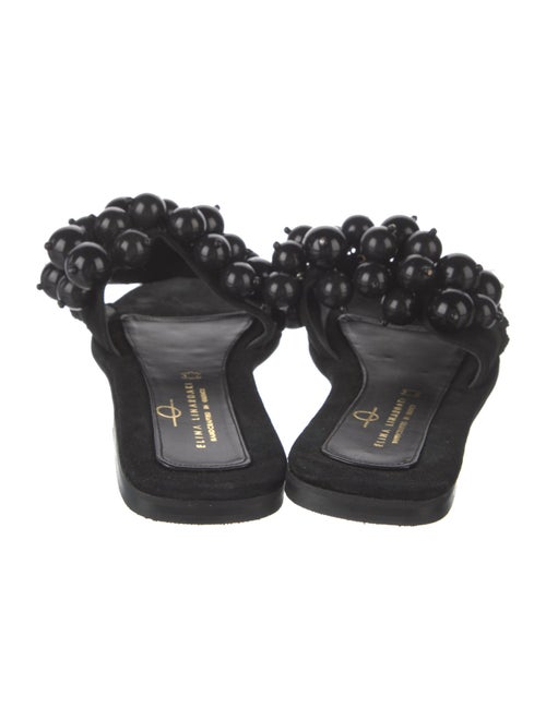 Elina Linardaki Suede Beaded Accents Slides