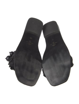 Elina Linardaki Suede Beaded Accents Slides