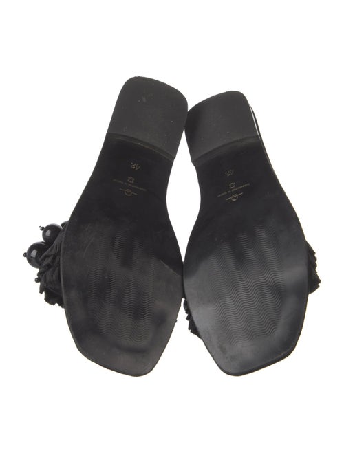 Elina Linardaki Suede Beaded Accents Slides