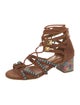 Elina Linardaki Suede Printed Gladiator Sandals