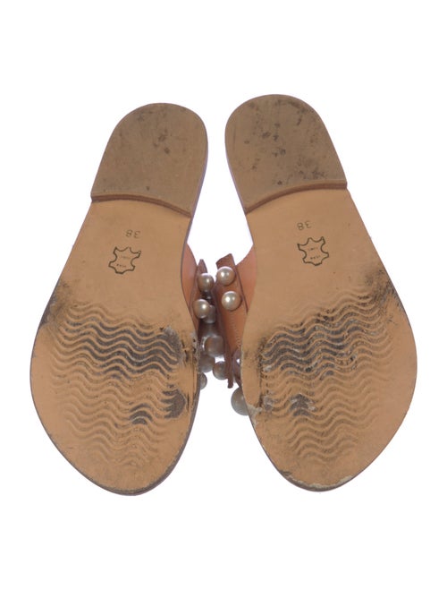 Elina Linardaki Leather Crystal Embellishments Slides