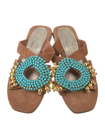 Elina Linardaki Suede Mules