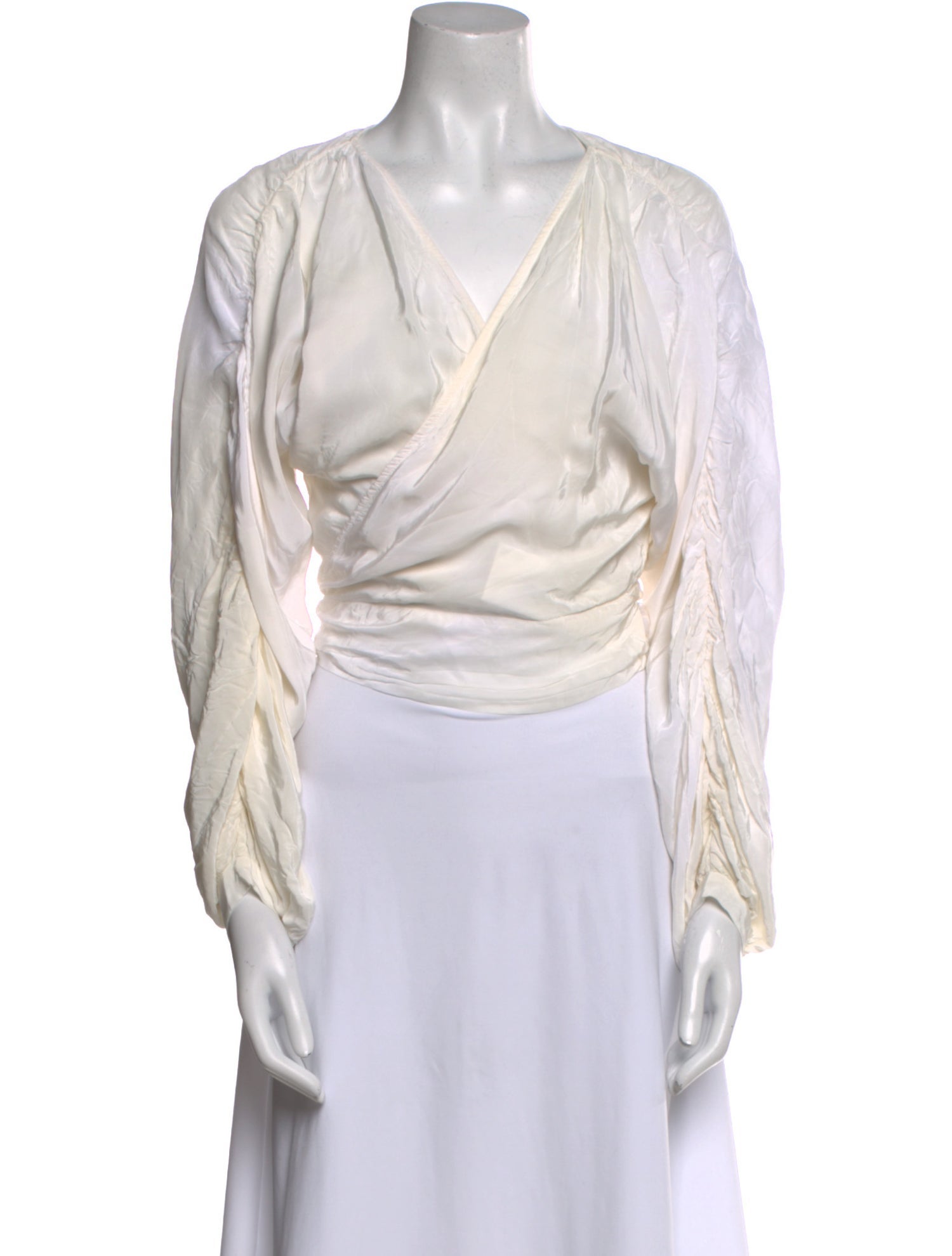 Envelope1976 V-Neck Long Sleeve Crop Top