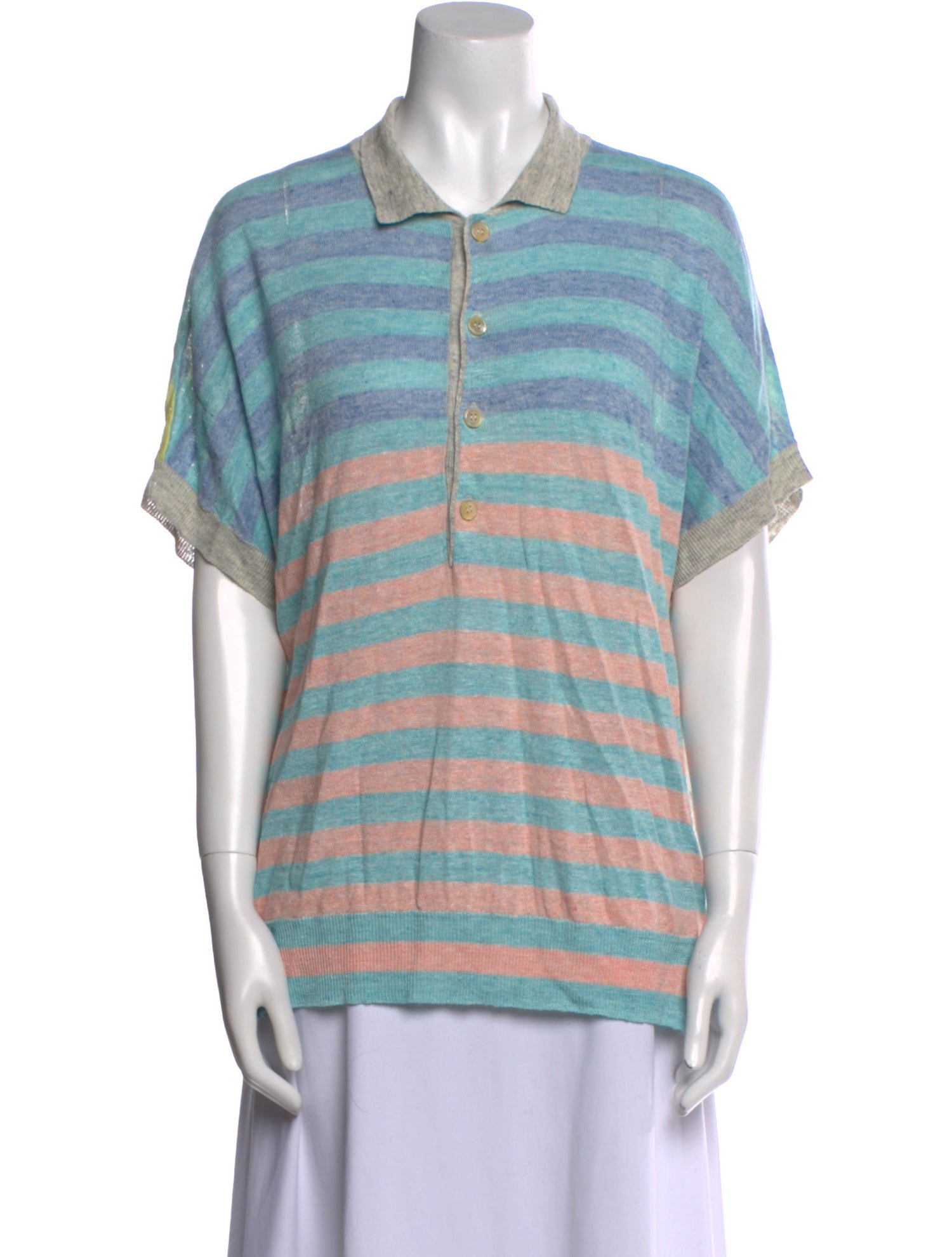 eolas Linen Striped Polo
