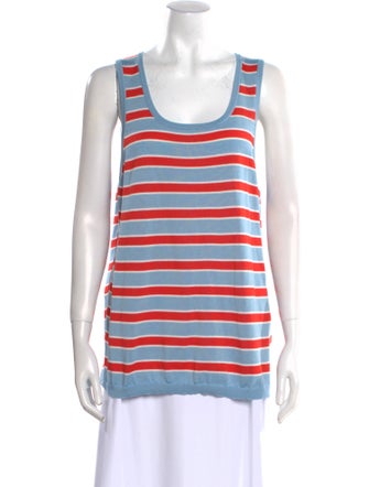 eolas Striped Scoop Neck Top